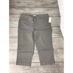 Nordstorm Womens Sejour Size 16 16W Gray CloudBurst Pants w Pockets Capri Khaki